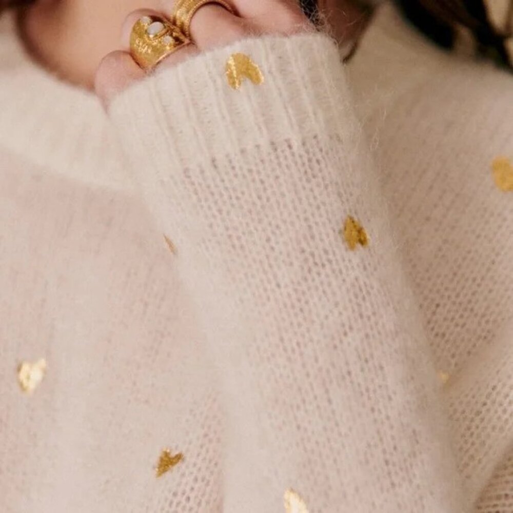 Sezane Cinta Jumper in Hearts size M - Picture 2 of 9